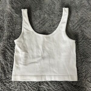 White Ribbed Women's Tank Top